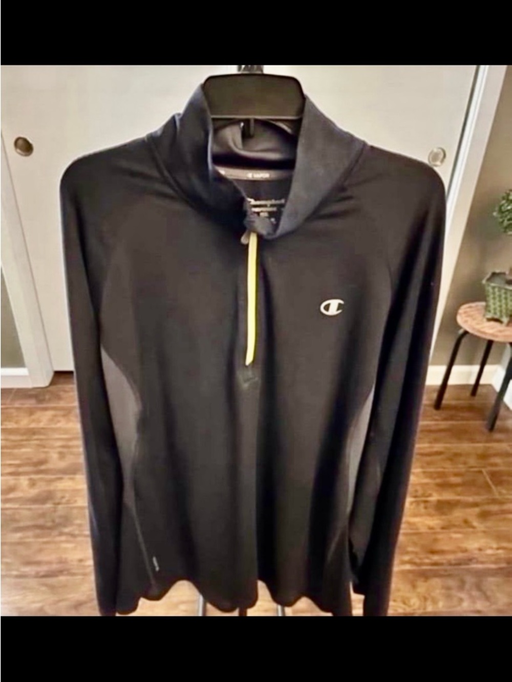 Champion Black Performance Pullover with White Logo Print